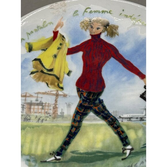 collector plate French FR Ganeau 16& Fils77 Darceau Limoges women business READ - Picture 2 of 8